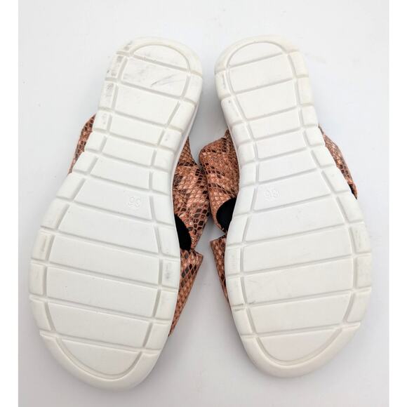 Vegan By Bos & Co Snakeskin Print Wedge Slides Sandals Brown Size US5 EU36 - Picture 6 of 8